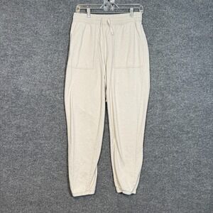 aerie Cream Drawstring Jogger Track Pants